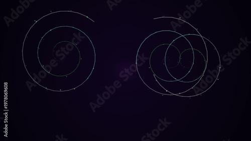 Abstract Glowing Blue Spiral Particles on Dark Background