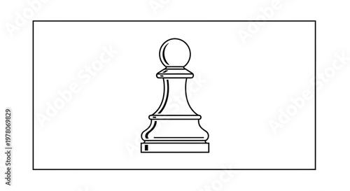 Black and White Pawn Chess Piece Icon, Minimalist Design, Strategy Game Symbol