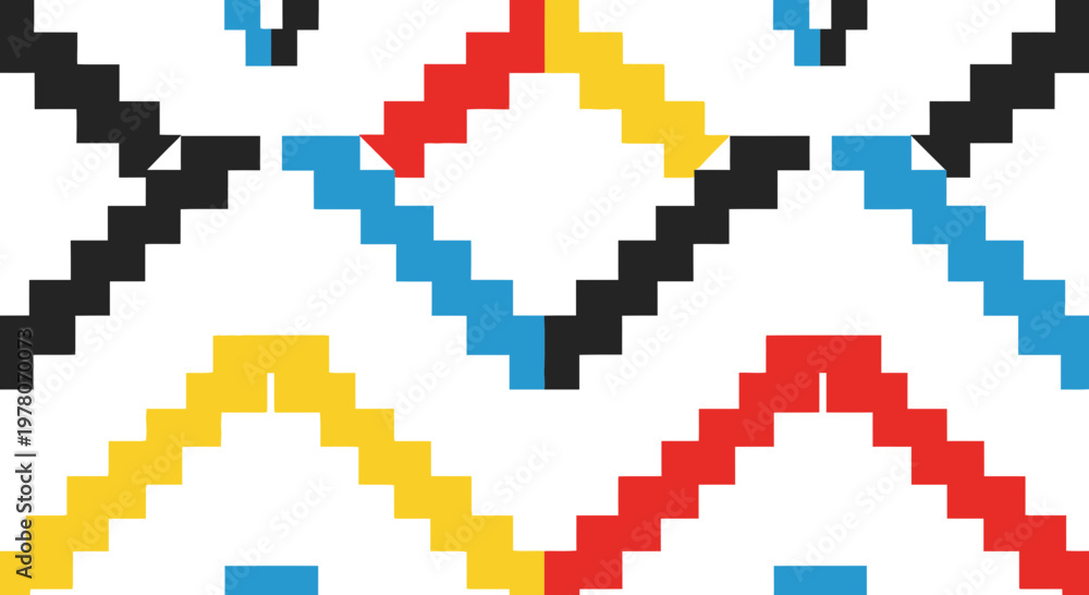 Fototapeta premium Colorful Geometric Pattern - Abstract Ethnic Design