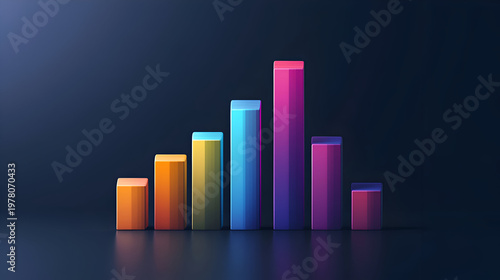 business graph on black background