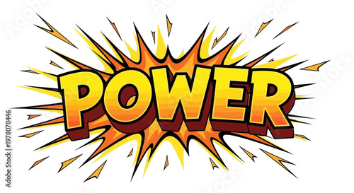 Obraz na płótnie Comic Book Style POWER Word Burst - Explosive Energy and Strength