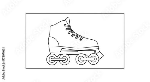 Vintage Roller Skate Line Art Illustration