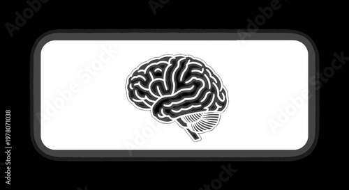 Stylized Brain Illustration on White Background - Medical and Science Concept