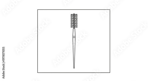 Stylized illustration of a round brush for hair styling, isolated on a white background.