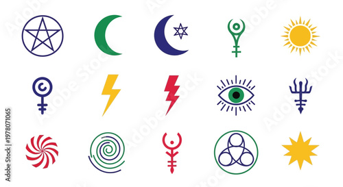 Esoteric Symbols Collection: Mystical Icons, Astrology, Alchemy, Occult Signs