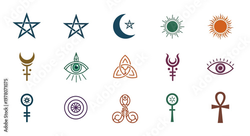 Esoteric Symbols Collection: Mystical Icons, Occult, Pagan, Alchemy, Astrology