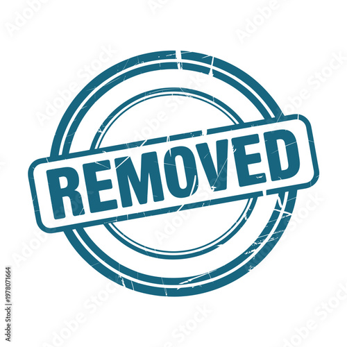 A distressed circular removed stamp with a textured grunge aesthetic