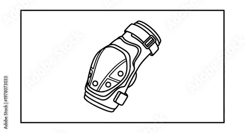 Protective Elbow Pad for Sports and Activities - Line Art Illustration