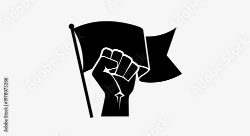 Fist Holding Flag, Symbol of Protest, Revolution, Freedom, Activism, Power