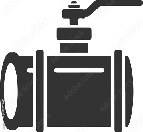 Industrial water pipe valve icon representing plumbing system flow control and engineering infrastructure maintenance