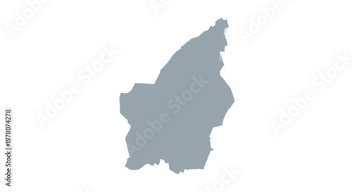 A simple light blue silhouette depicting the geographical outline of the country of lesotho high quality