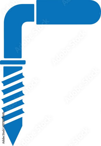 Metal screw with hexagonal head and threaded shaft, industrial fastener for construction