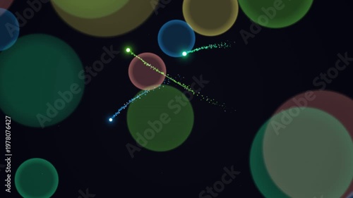 Abstract Background with Glowing Bokeh and Particle Trails