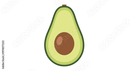 Fresh Avocado Half with Pit - Healthy Food Ingredient