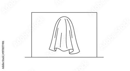 Ghostly Figure Silhouette Underneath a Drape, Mysterious Abstract Shape
