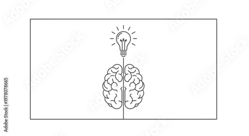 Brain With Glowing Light Bulb Idea Symbolizing Innovation and Creativity