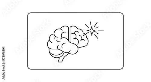 Brain with Spark: Idea, Innovation, Creativity, Insight, and Genius Concept