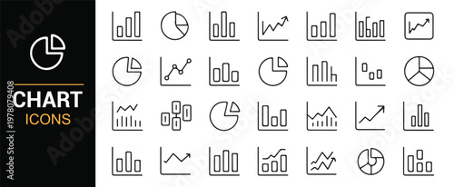Data visualization icons for reports and presentations