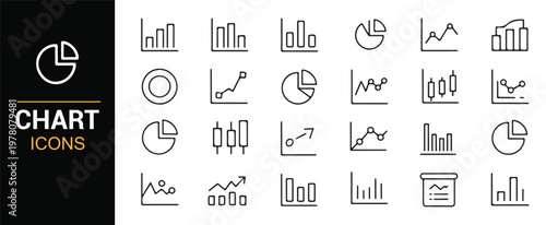 Statistics diagrams and business infographic icon collection