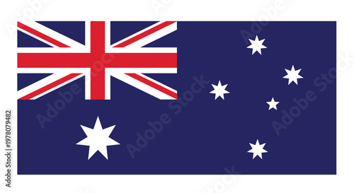 The official national flag of Australia featuring the Union Jack the Commonwealth Star and the Southern Cross constellation.