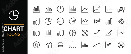 Data analytics and infographic chart symbols collection