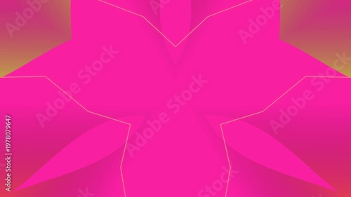 Abstract Pink and Yellow Symmetrical Geometric Pattern Background