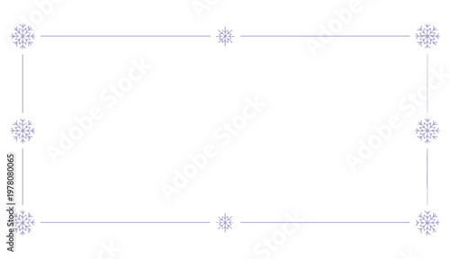 A festive snowflake border frame perfect for holiday greeting cards, winter invitations, or seasonal design projects.