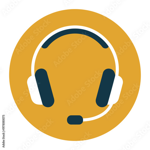 Headphones with a microphone icon illustrate a professional customer support service system.