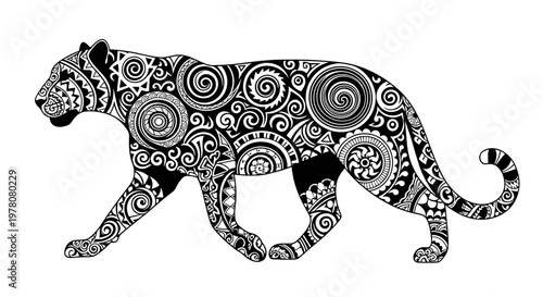 Black and white tiger design.