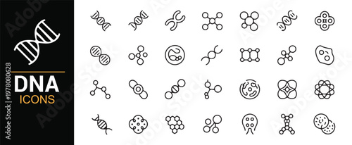 Medical and biology DNA symbols isolated collection