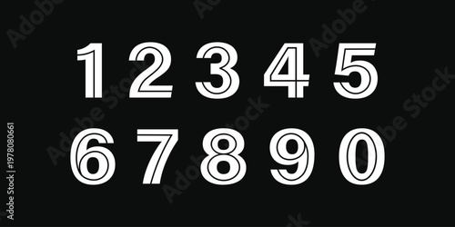 Set of creative number 1 to 0 logo designs, abstract number logo. Premium Vector