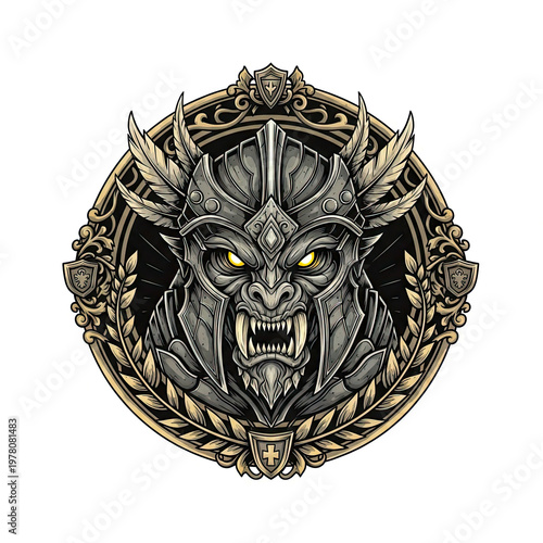 Horned Demon Creature Digital Illustration