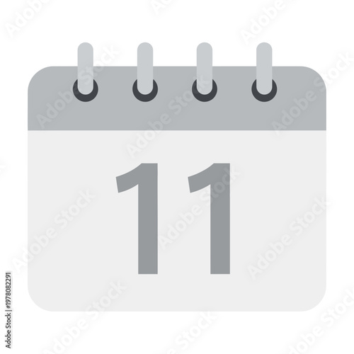 Calendar Icon with Number 11 - Minimalist Design
