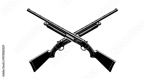Crossed Shotguns Silhouette