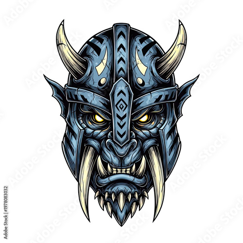 Horned Demon Creature Digital Illustration
