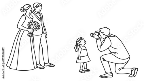 Photographer captures a happy family portrait during a special occasion.