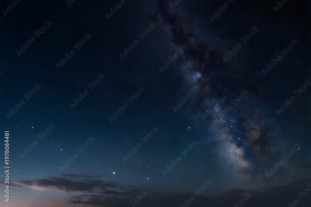 Obraz premium 満天の星空が広がる幻想的で美しい夜空の背景素材（AI生成）