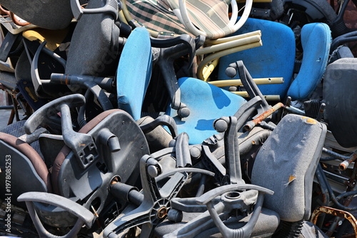 Принти на полотні Groups of Broken Chairs useless