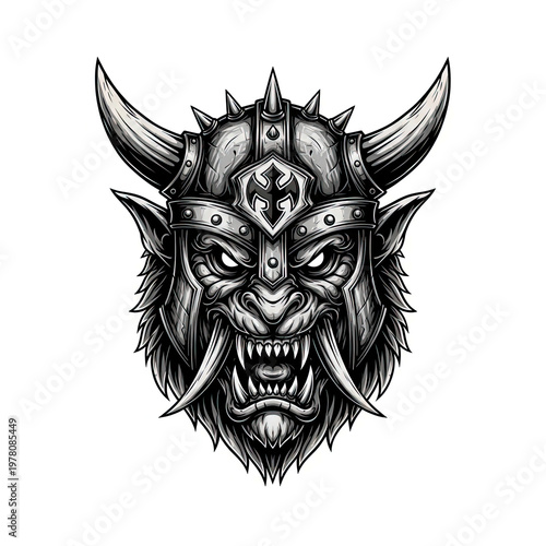 Horned Demon Creature Digital Illustration