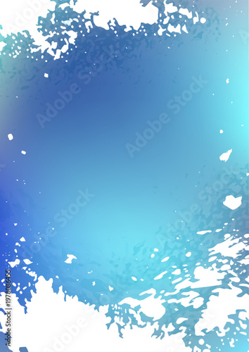 氷、雪の大陸と海をイメージしたアブストラクト背景デザイン　A4縦