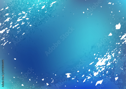 青い海の水しぶき抽象背景　ダイナミックな波模様ベクターイラスト