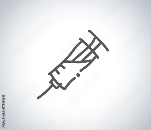 Anesthesia Syringe Line Icon – Medical Injection Sedation Outline Illustration