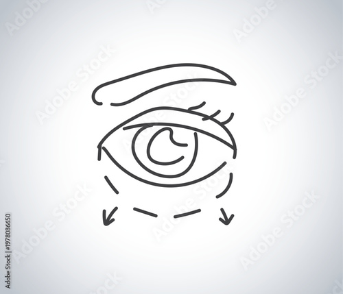 Blepharoplasty Line Icon – Eyelid Surgery Cosmetic Procedure Outline Symbol