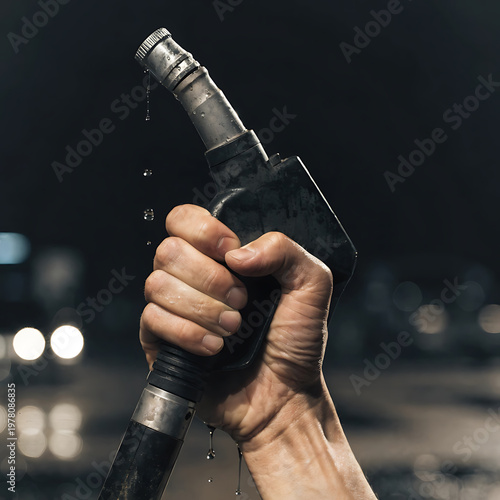 Holding the Crisis: Hand Gripping Fuel Nozzle
