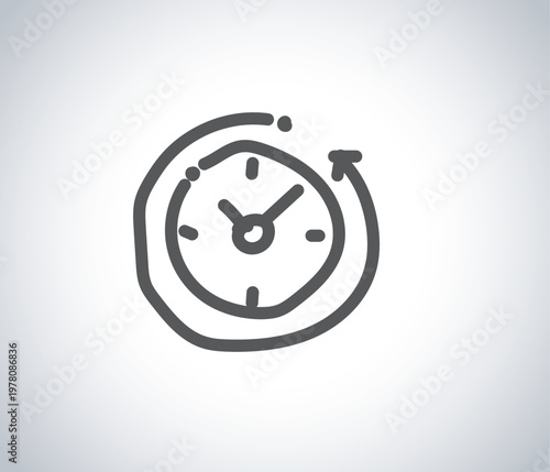  Procedure Duration Line Icon – Time Clock Medical Outline Symbol