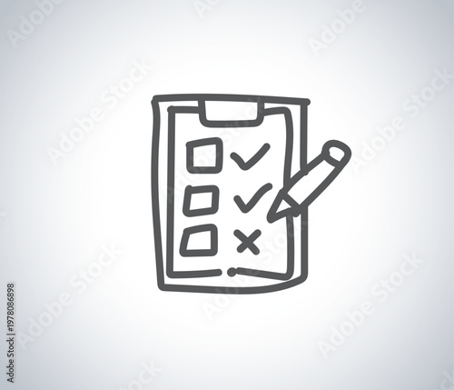 Recovery Checklist Line Icon – Post Surgery Healing Process Outline Symbol