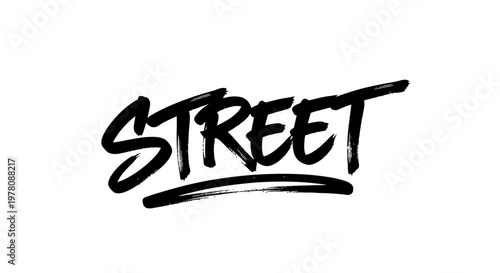 Street Art Style Text Graphic, Urban Graffiti Font, Black and White