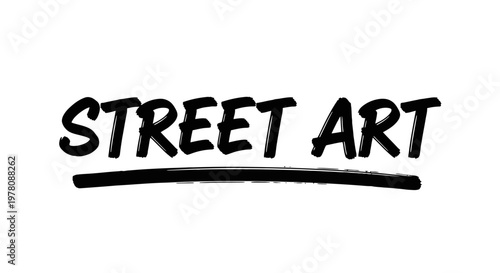 Street Art Text Graphic with Underline - Urban Graffiti Style