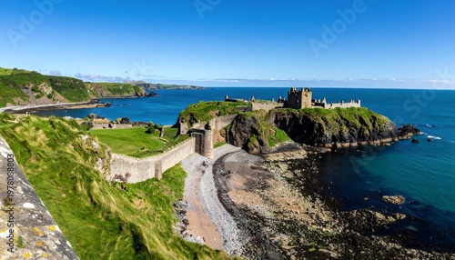 Dunnottar Castle Scotland Coastal Landscape.