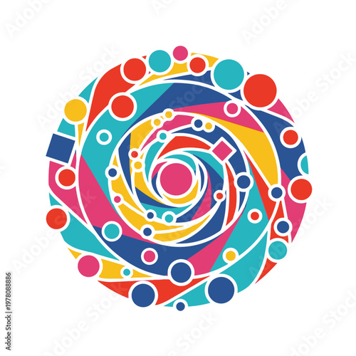Colorful Swirl Abstract Geometric Pattern